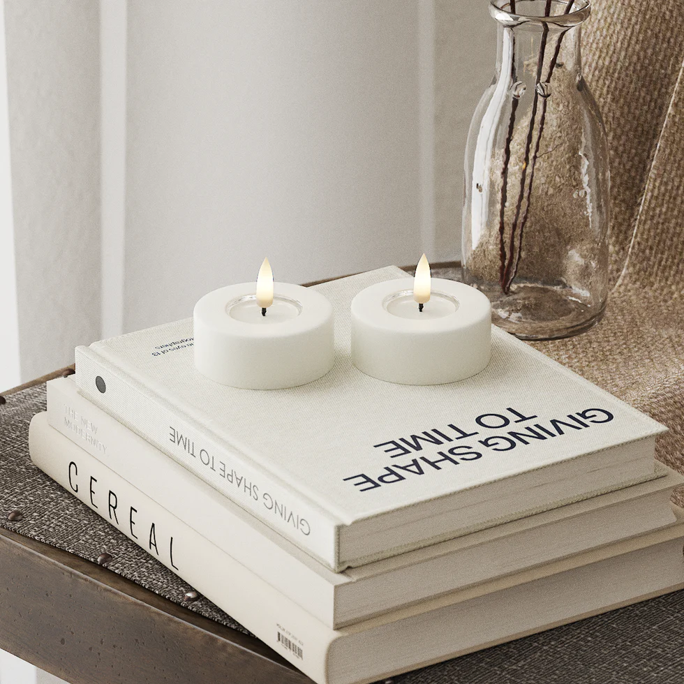 Deluxe Homeart LED Jumbo Waxinelichtjes 2 pc's. (Groot) Wit