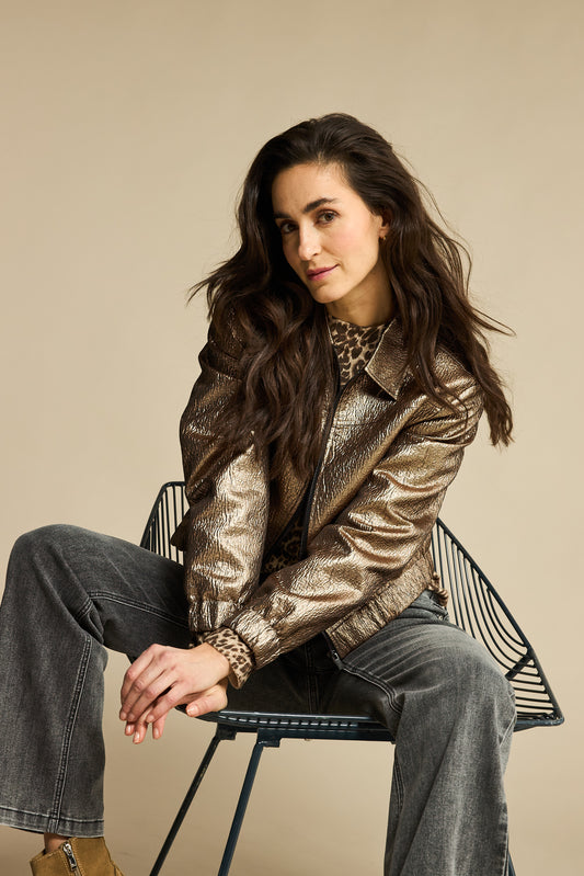 Red Button Bomber Metallic - Coppergold