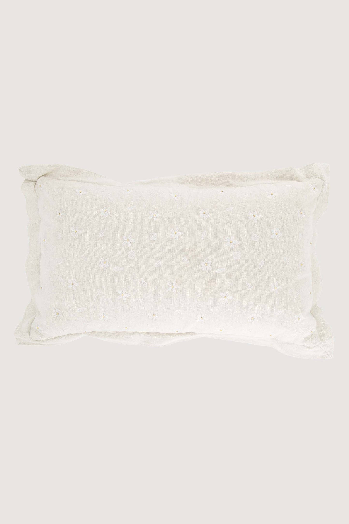 Zusss kussen bloem kralen - Zand / wit