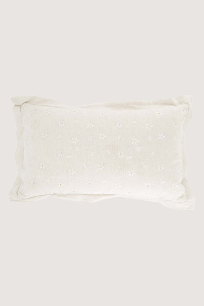 Zusss kussen bloem kralen - Zand / wit