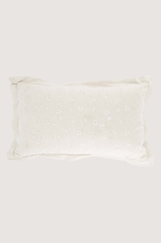 Zusss kussen bloem kralen - Zand / wit