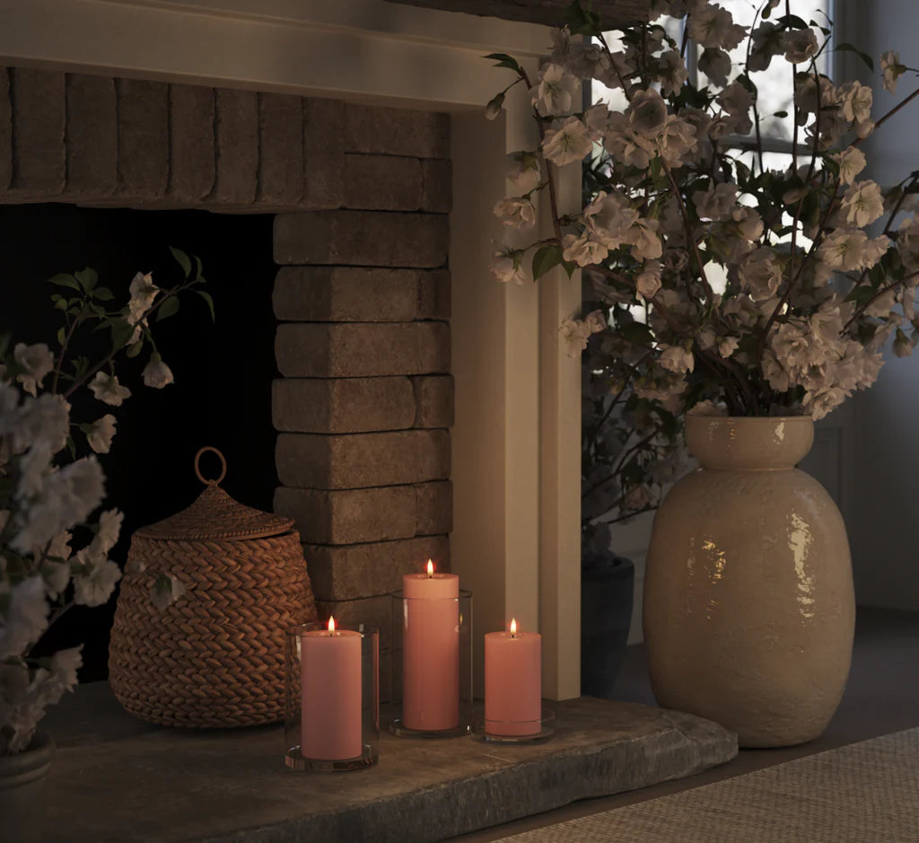 Deluxe Homeart LED Stompkaarsen Ø 7,5 x 20 cm Lichtroze