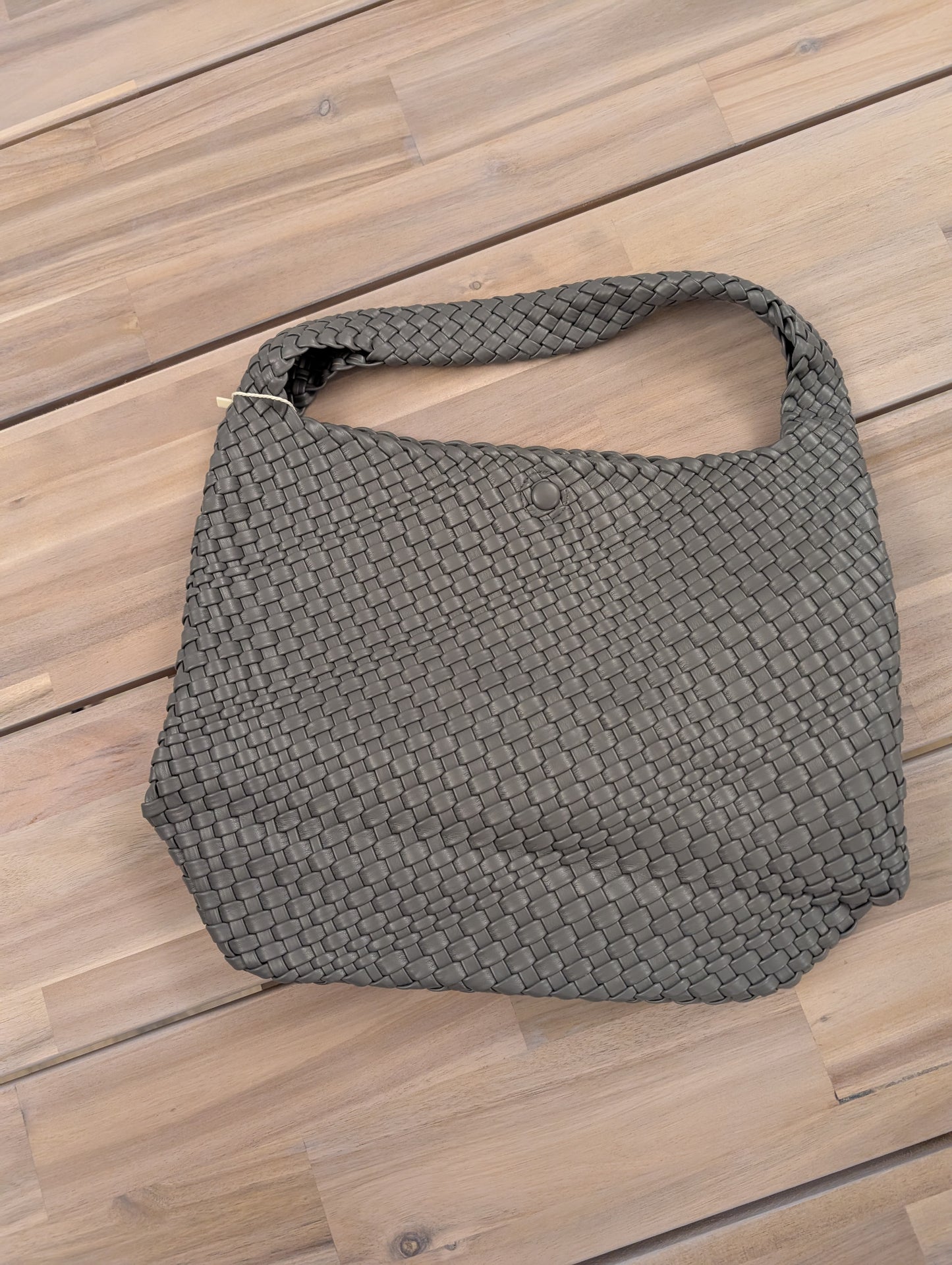 Gevlochten bag in bag 1 handvat - Grijs