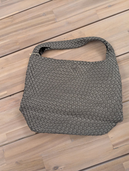 Gevlochten bag in bag 1 handvat - Grijs