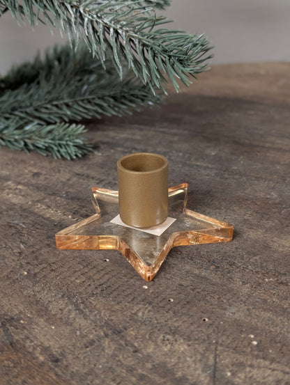 Kandelaar plexi star 9x4 - Goud
