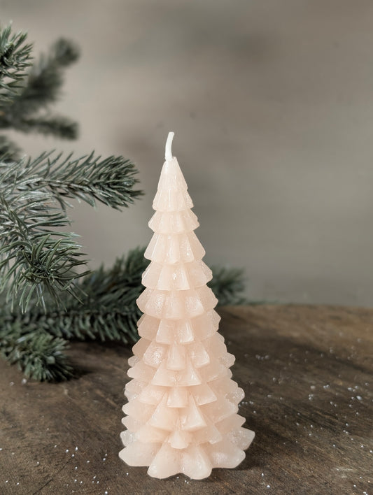 Frosted tree candle 6x12 - Salm