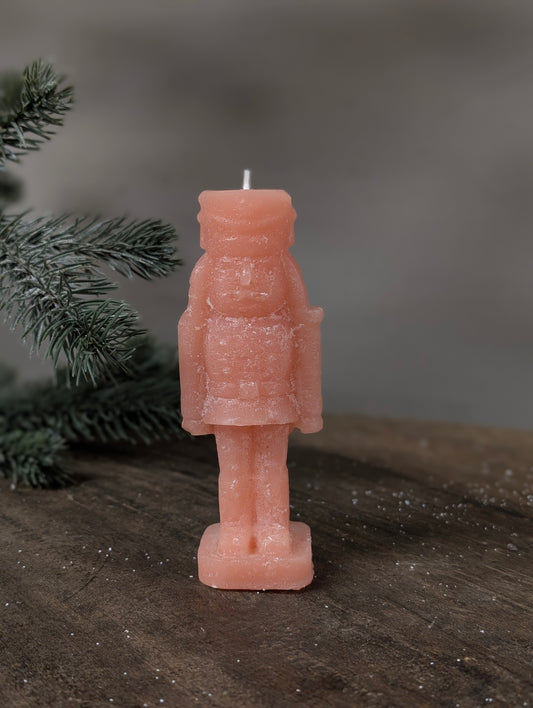 Frosty nutcracker candle 4x12 - Pink