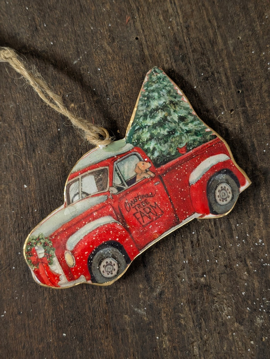 Auto kerst hanger - 12x8