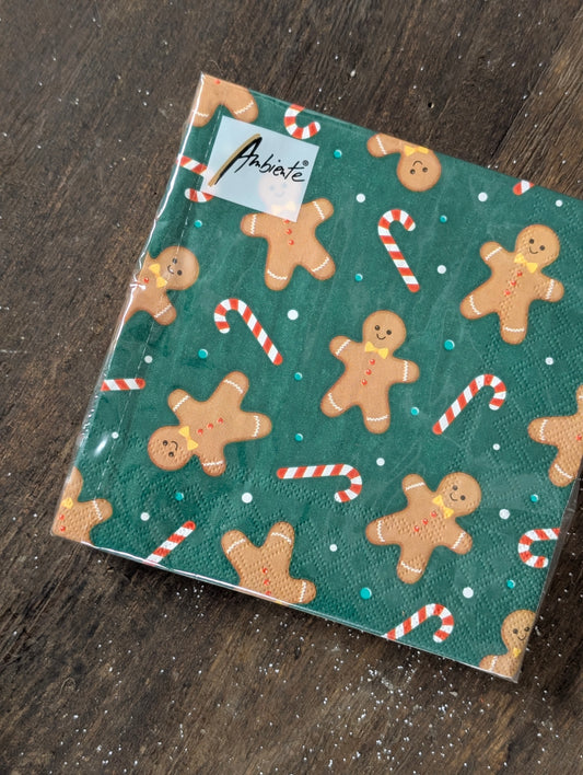 Servetten 20 stuks 33x33 - Cookie and candy cane