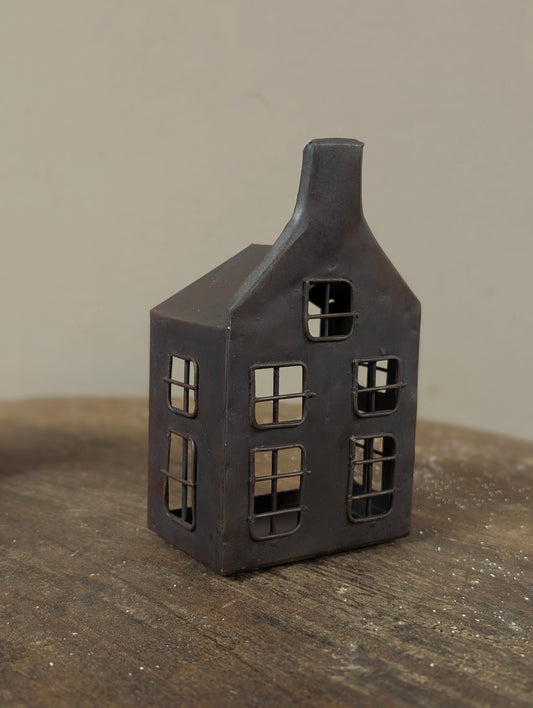 Huisje Hollands huisje +/- 15cm - bruin/zwart
