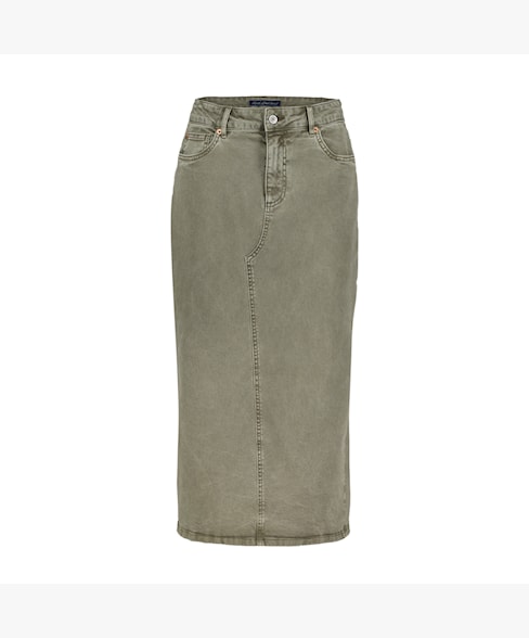 Red Button Sibelle Skirt Coloured Denim - Dark Khaki