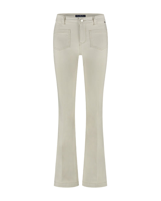 Red button Babette patchpockets denim stripe - Sand