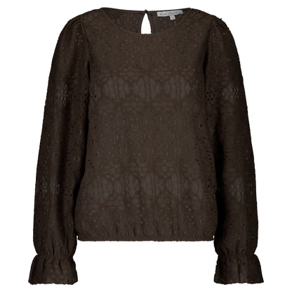 Red Button Top Ajour - Brown