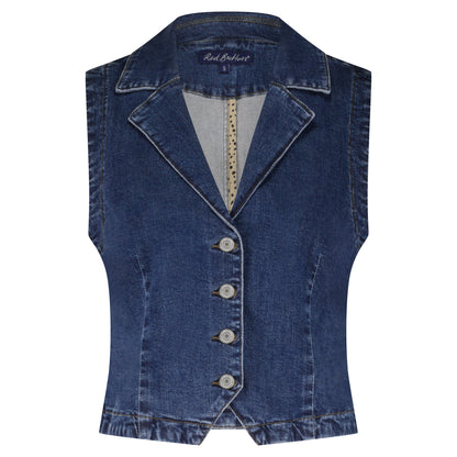 Red Button Waistcoat Dark Stone used Dark stone used