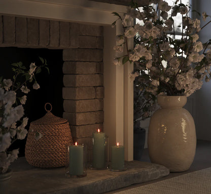 Deluxe Homeart LED Stompkaarsen Ø 7,5 x 10 cm Saliegroen