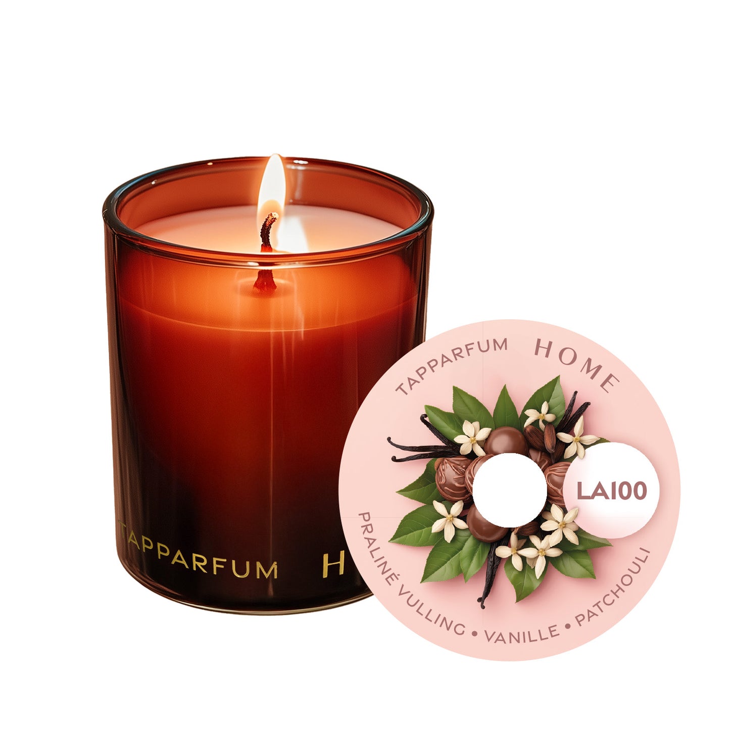 TapParfum HOME Geurkaars LA100 - Praline, Vanilla & Patchouli