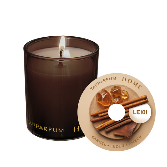 TapParfum HOME Geurkaars LE101 - Kaneel, Leder & Amber