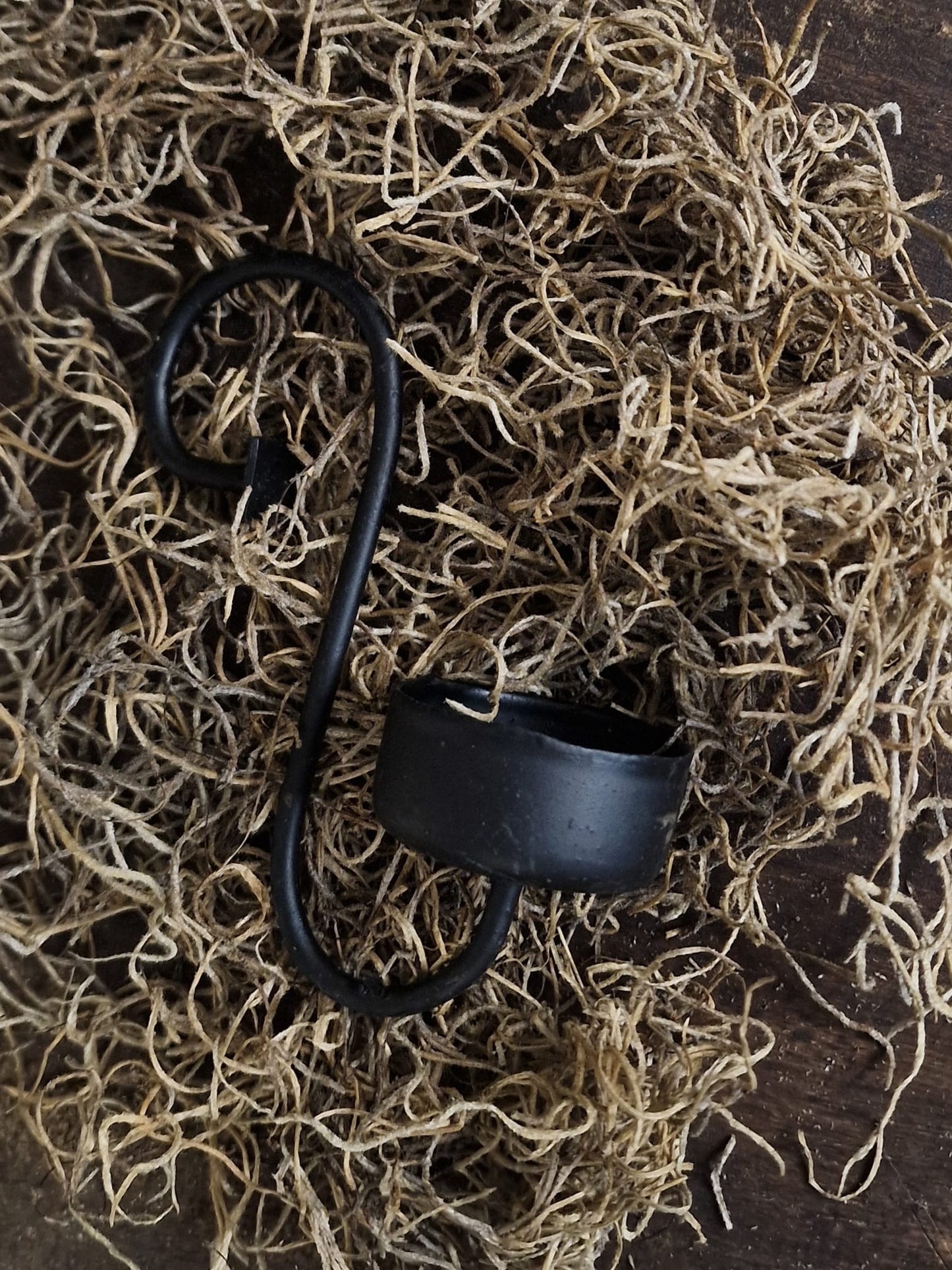 Zwarte hang S kandelaar theelichten - 10cm