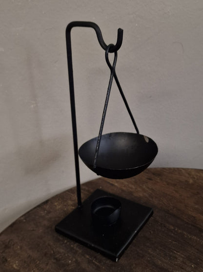 Zwarte brander voor olie/amberblokjes - 27x10