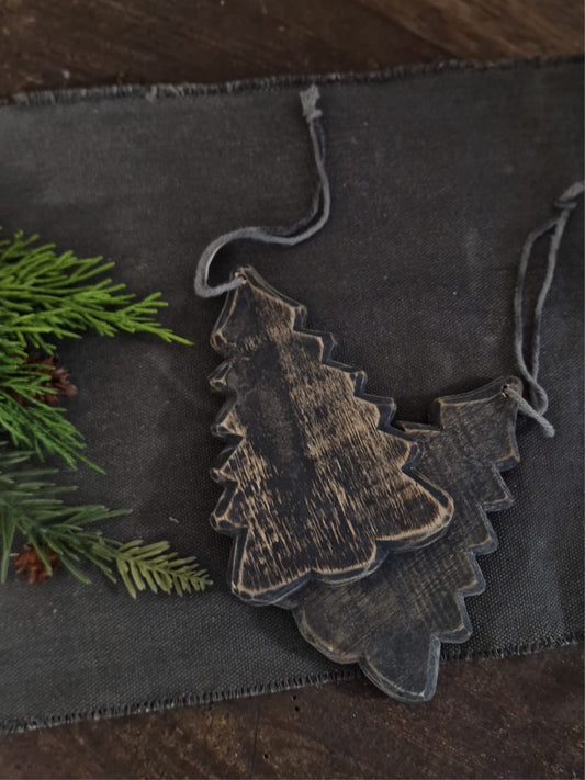 Houten kerst ornament Kerstboom - 13x9