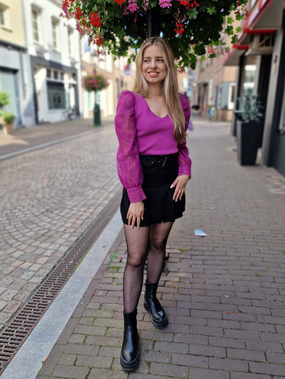 Korte suede look rokjes - Zwart
