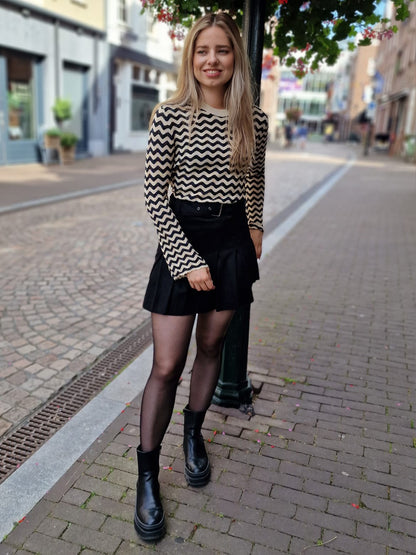 Korte suede look rokjes - Zwart