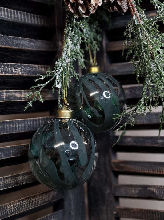 Kerstbal m/eucalyptus ro Minoa S groen - Ø8CM