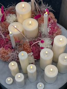 White LED dinner candle 7,5x24 set van 2