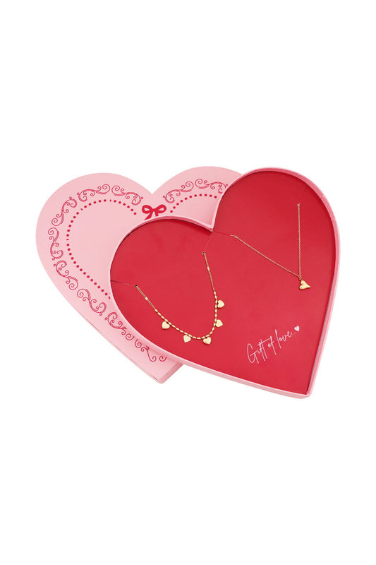 Gift of love Stainless steel Love love Kettingen - Goud kleur