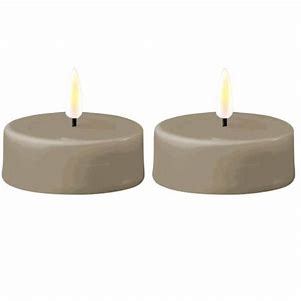 Sand LED JUMBO tealight candle 6,1x4,5  set van 2