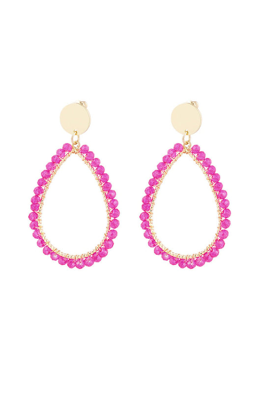 Oval earrings pastel - Fuchsia