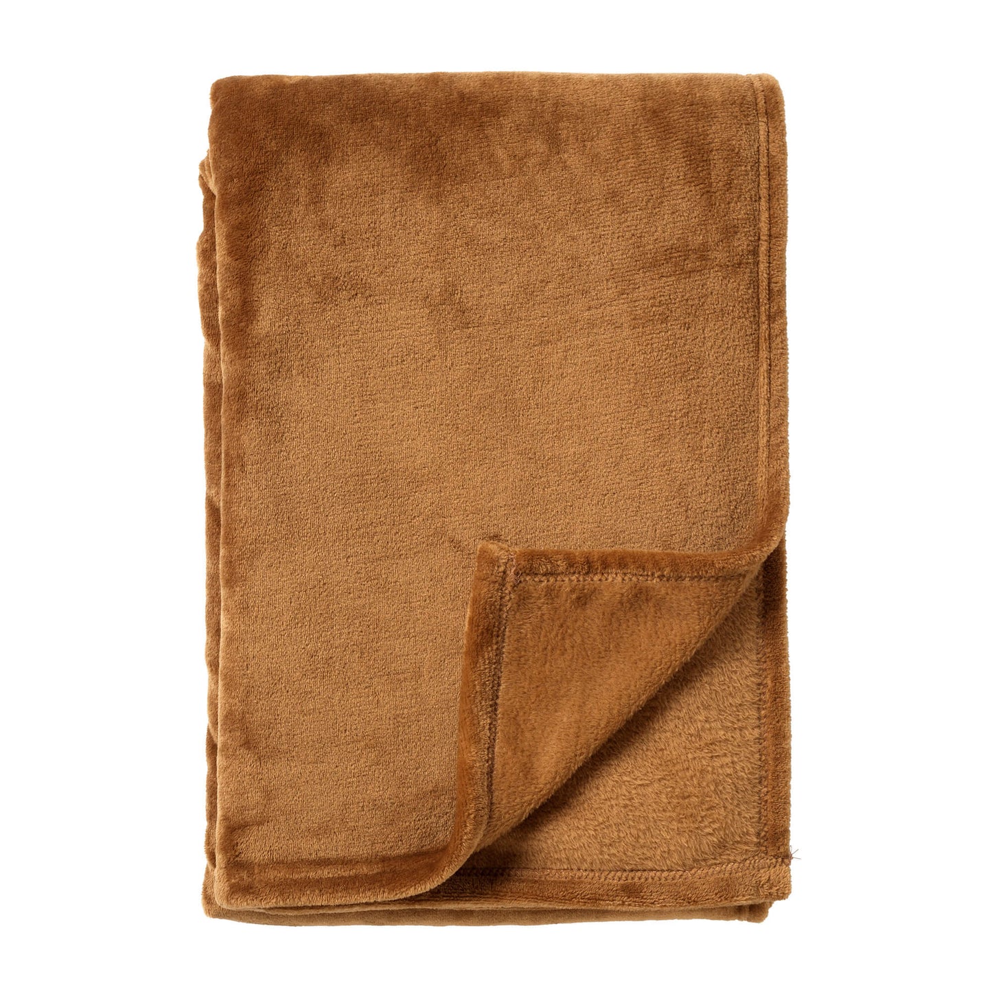 OWEN - Plaid 130x160 cm fleece deken - Tobacco Brown
