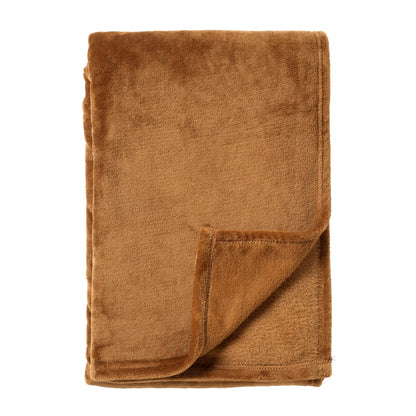 OWEN - Plaid 130x160 cm fleece deken - Tobacco Brown