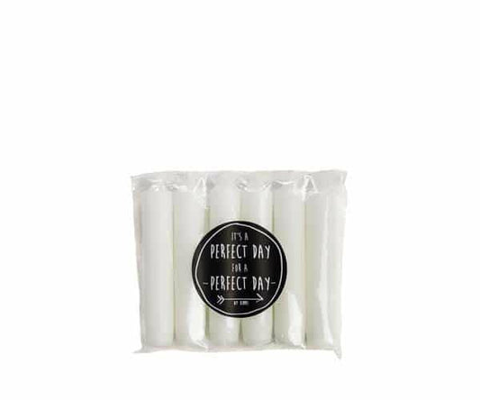 Rustik lys dinerkaarsen 6 stuks - White