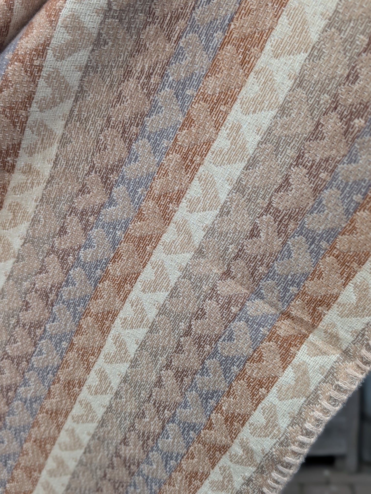 Hartjes sjaal - Bruin/ ecru/ blauw