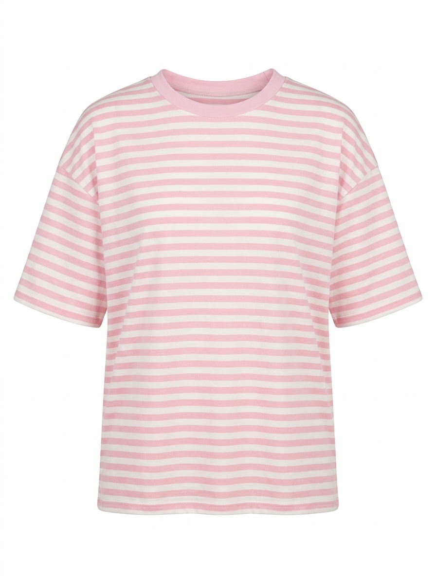 Gestreept shirt Isa - Lichtroze/Wit