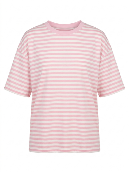 Gestreept shirt Isa - Lichtroze/Wit