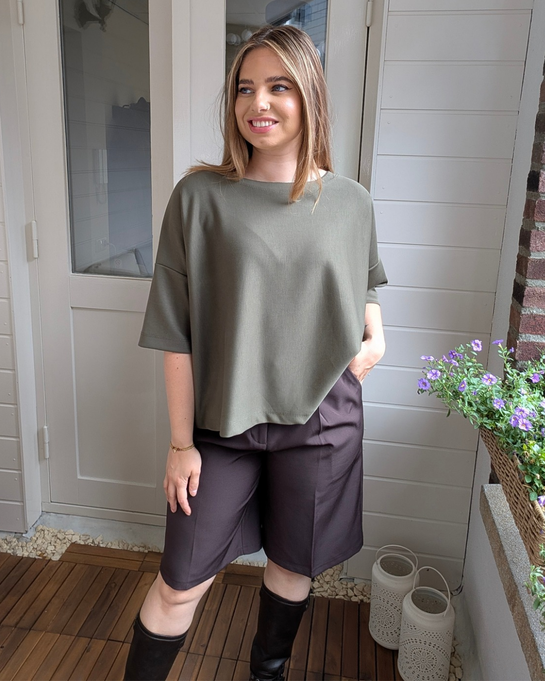 Oversized shirt Evy - Groen