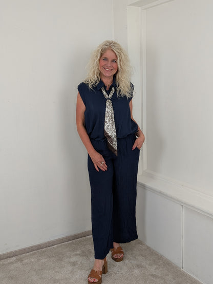 Portofino scarf top - Navy