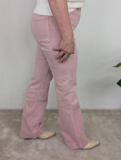 Wide leg pocket jeans - Oud Roze