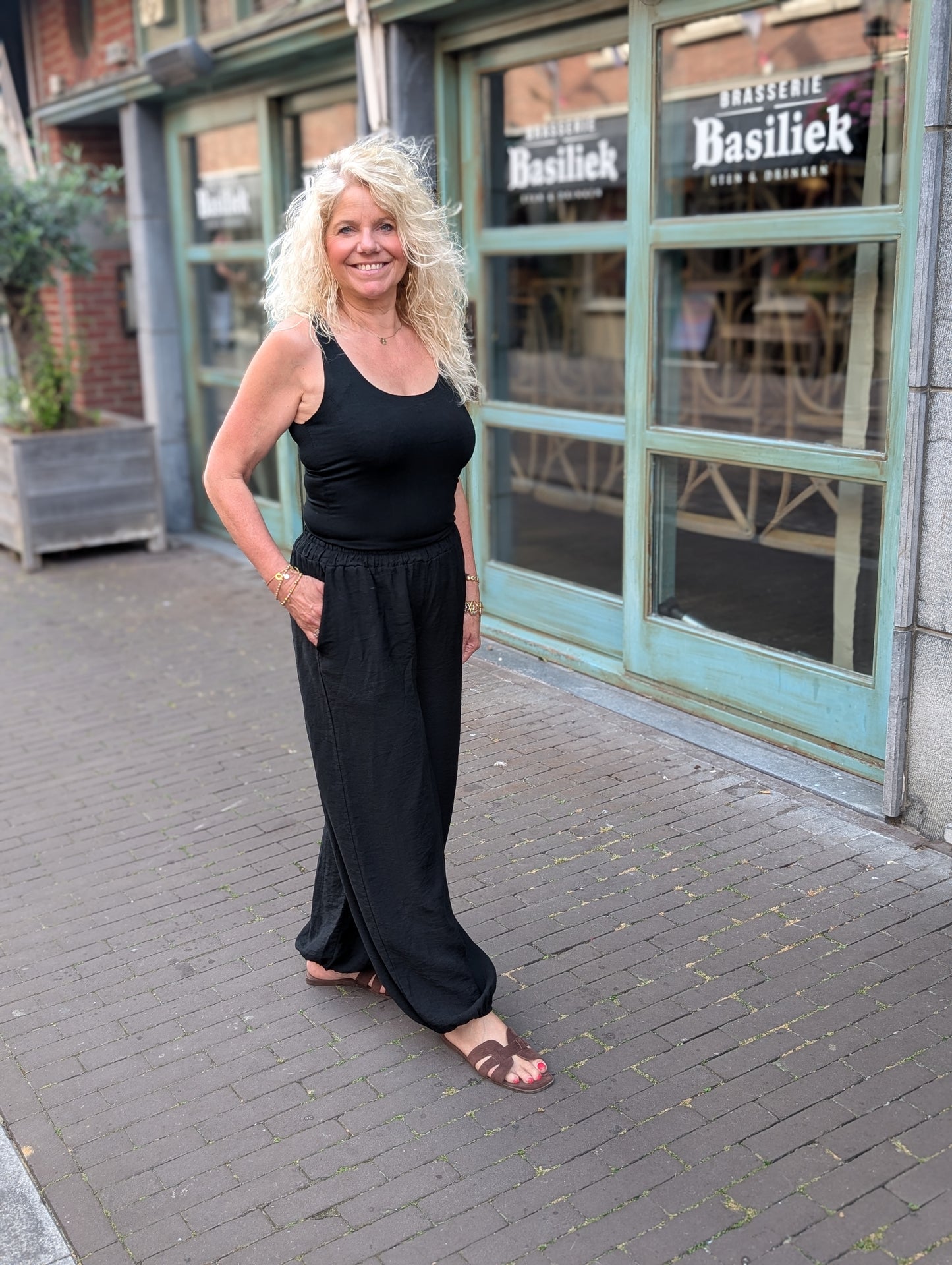 Viscose ballon broek Amy - Zwart