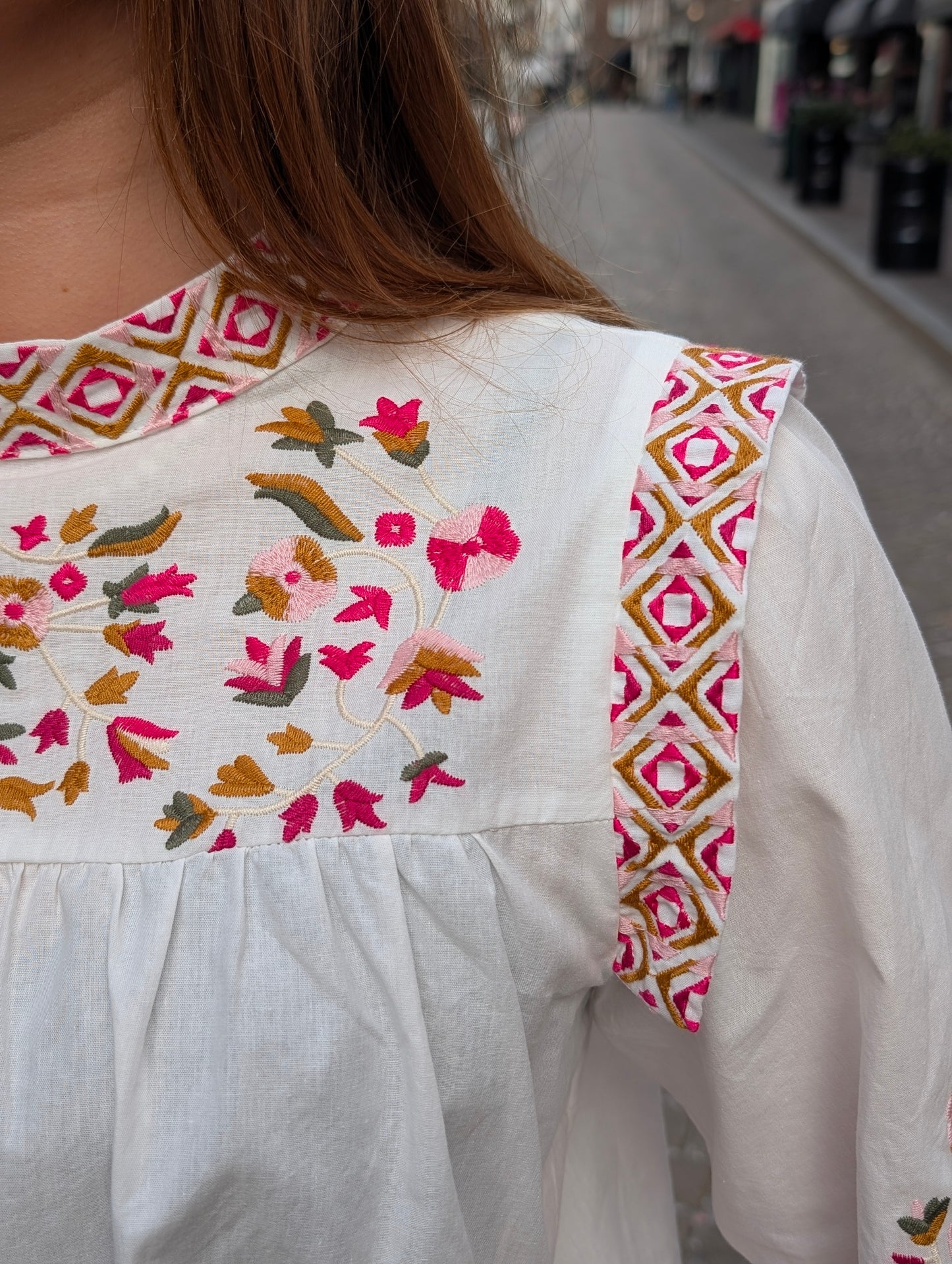 Flora geborduurde Blouse - Wit