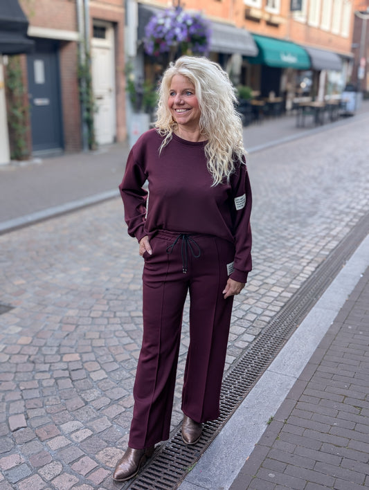 Comfy set 2-delig lange mouwen Claire - Bordeauxrood