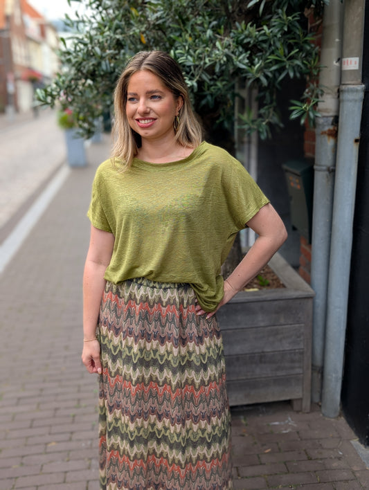 Lyno shirt 100% linnen - Groen