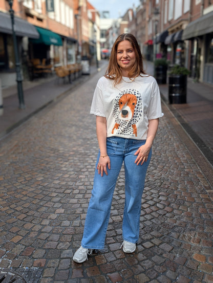 Dotty dog shirt - Wit