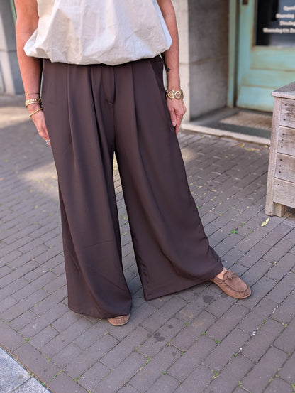 Pallazo broek Yvet - Bruin