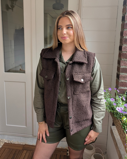 Teddy gilet - Bruin