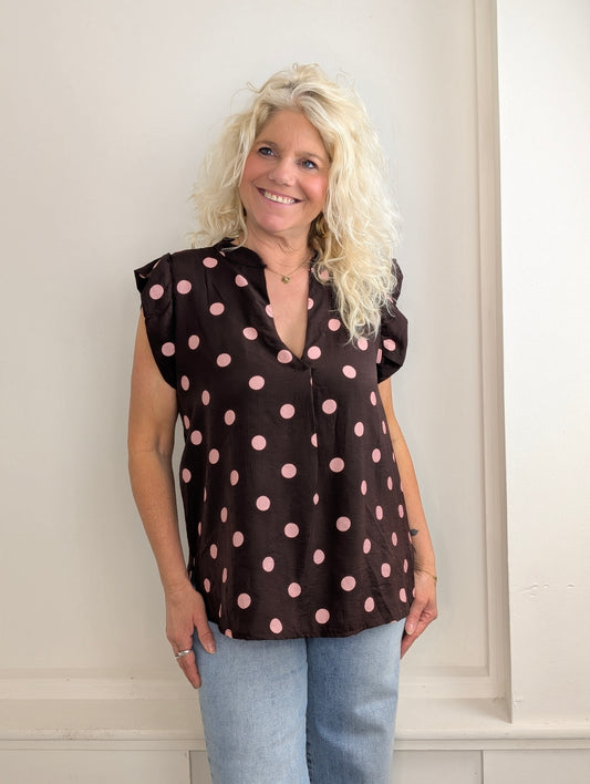 Baly dot top - Bruin/roze