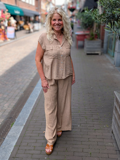 Hyl broek met elastiek - Sand
