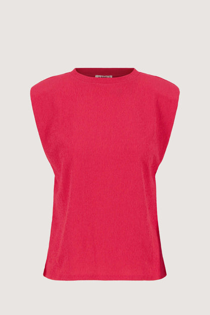 Zusss mouwloze crincle top - Rasberry